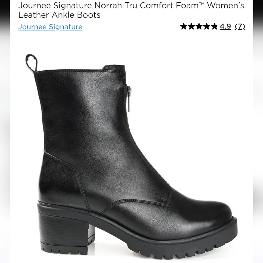 Journee Signature Collection Norrah black leather ankle boots sz 9